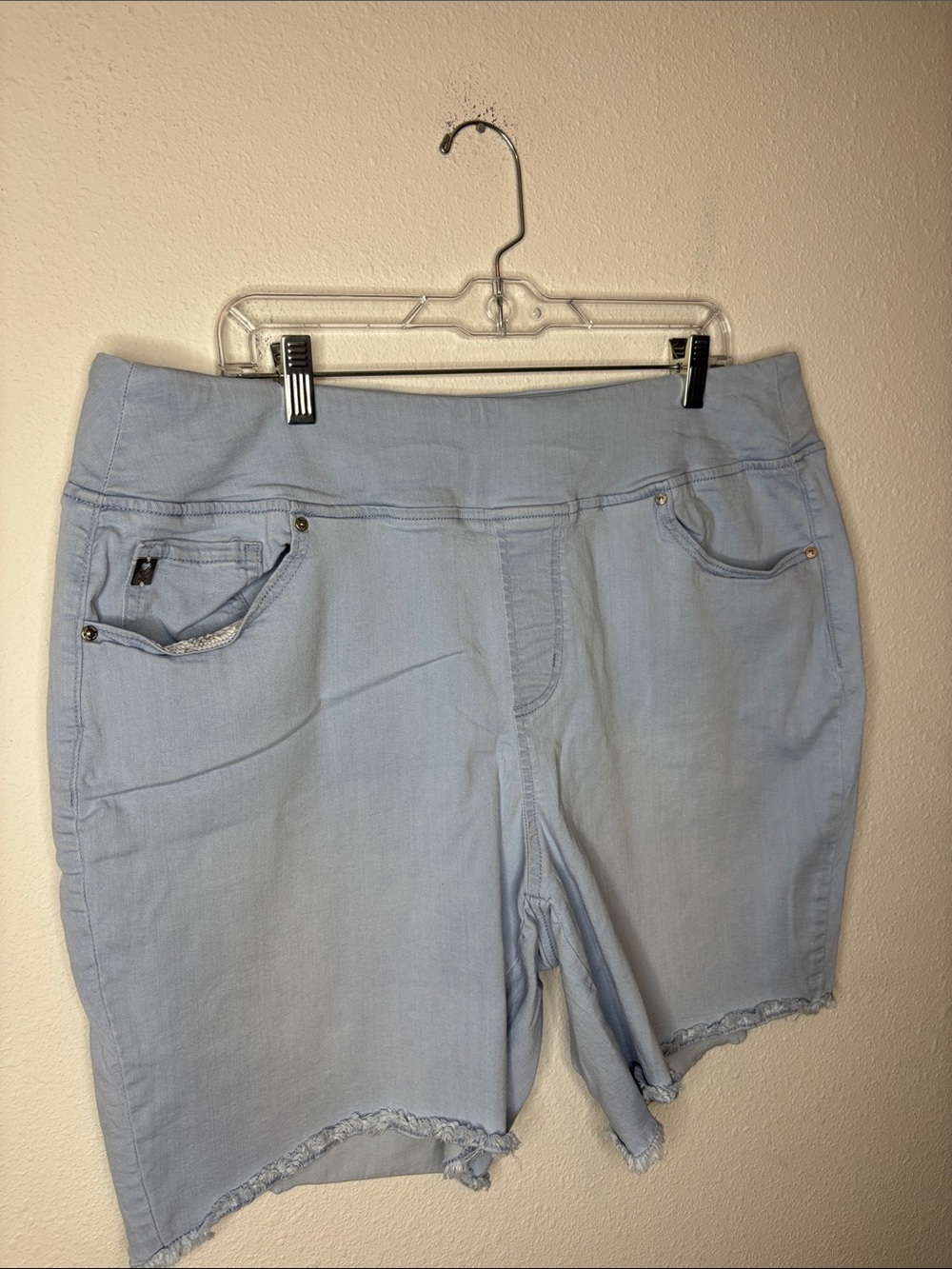 Belle by Kim Gravel Light Blue Denim Bermuda Shorts - Picture 2 of 9